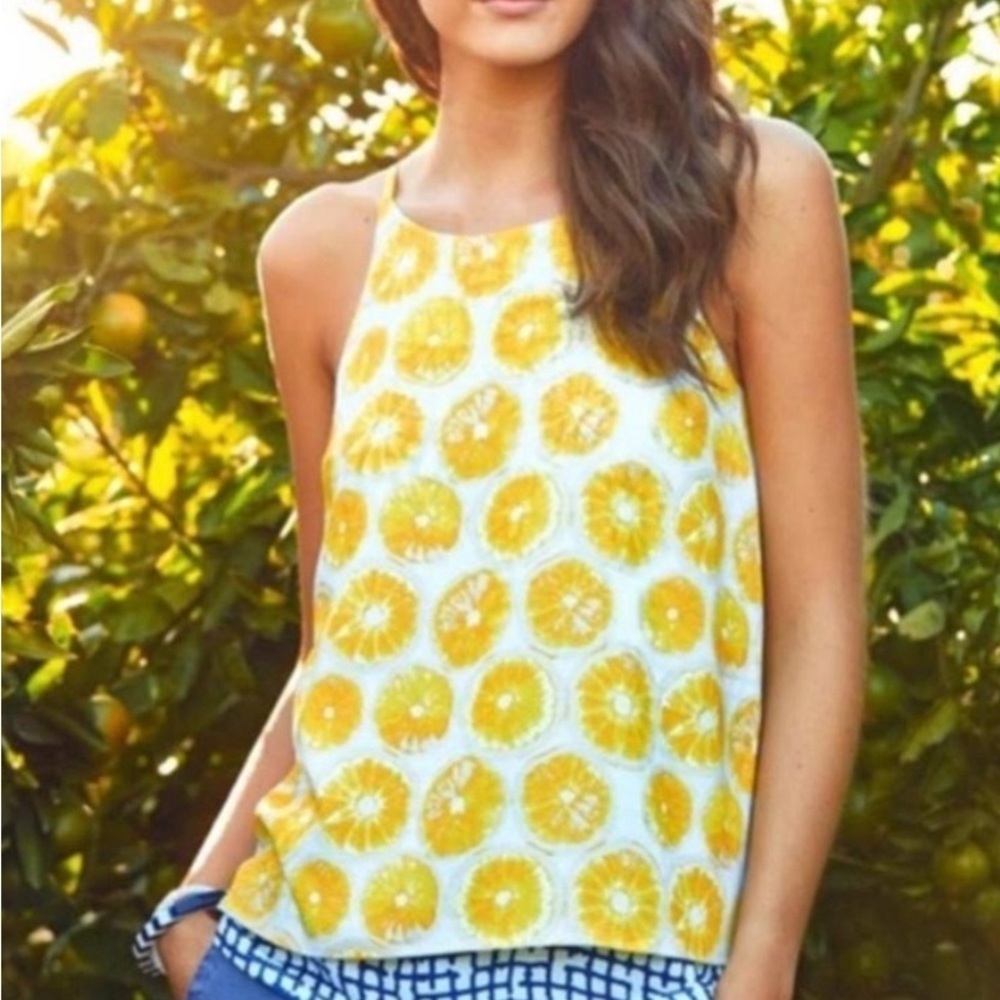 Anthropologie Porridge Yellow Lemon Swing Top Women’s Medium - Picture 3 of 7